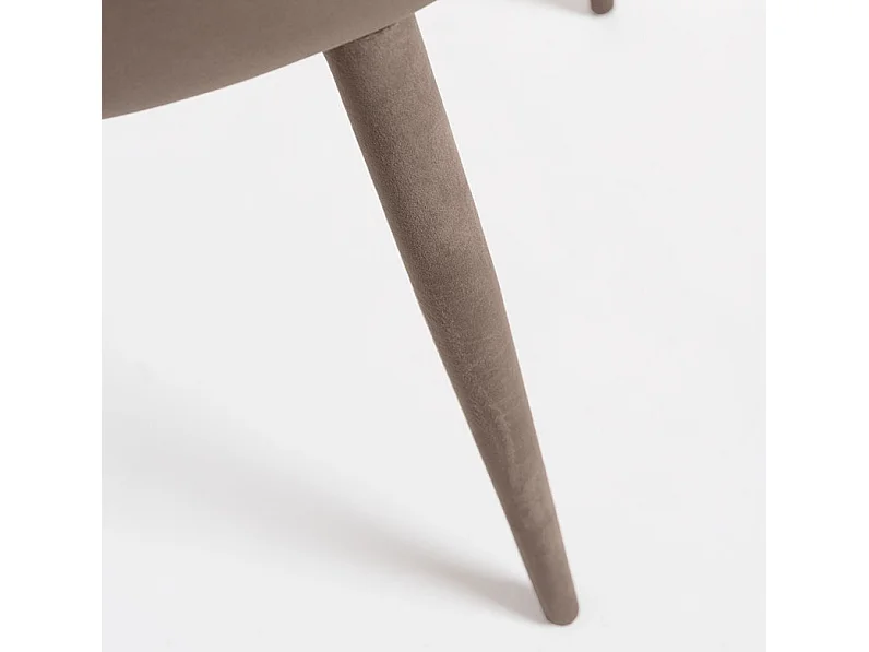 Chaise confortable velours et structure en bois marron Volki - Lot de 2