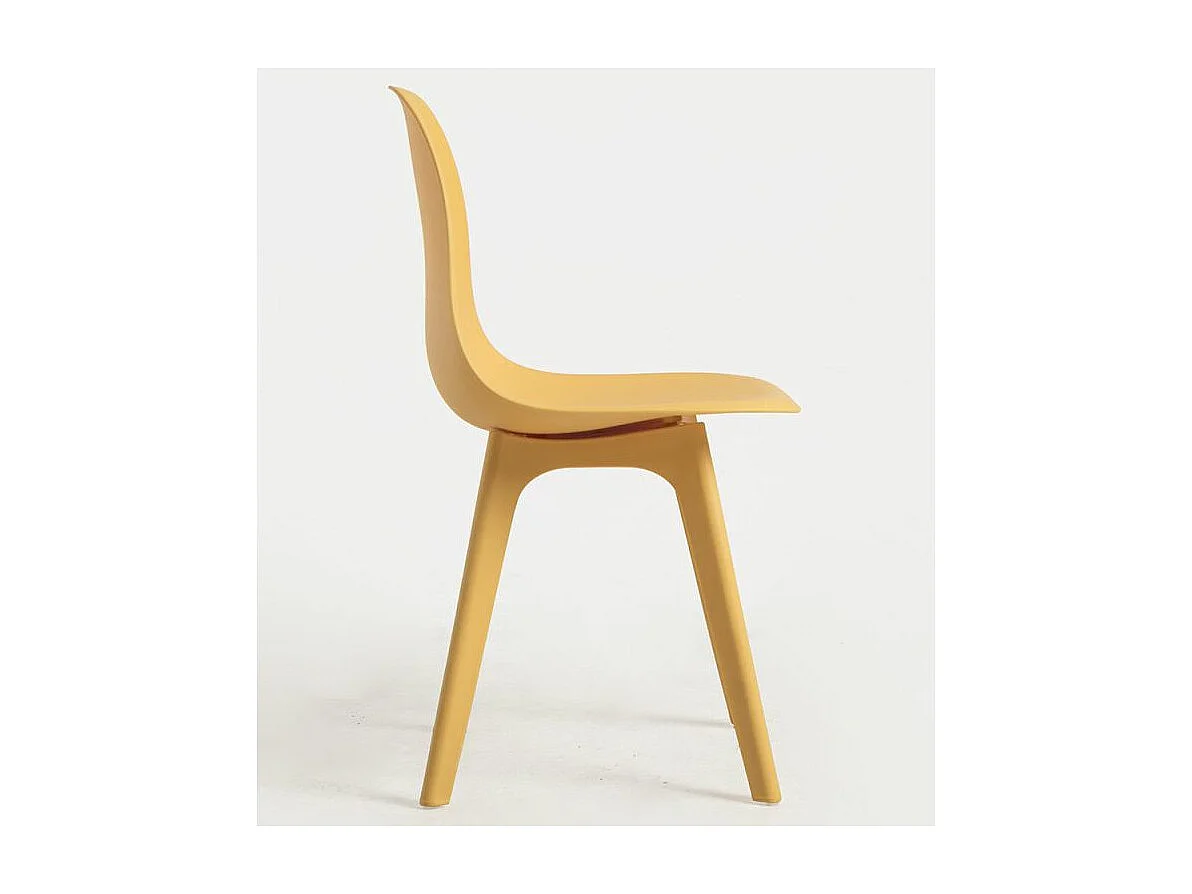 Silla Brink de polipropileno amarillo - Juego de 2