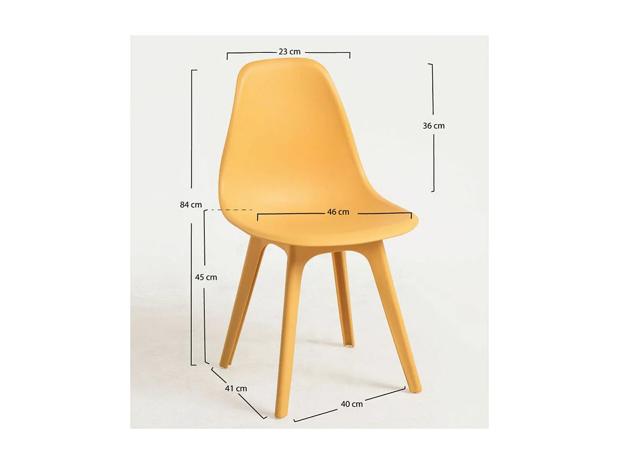 Silla Brink de polipropileno amarillo - Juego de 2