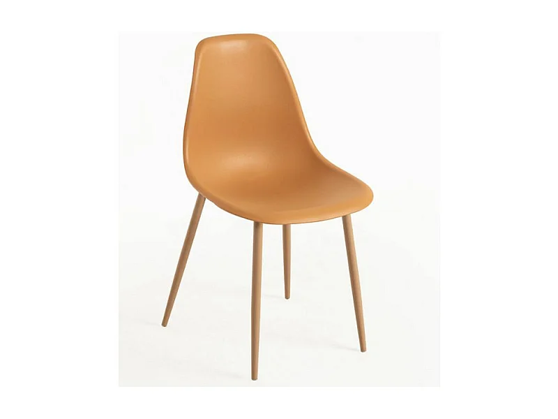 Chaise scandinave moutarde et naturel Kerry - Lot de 2