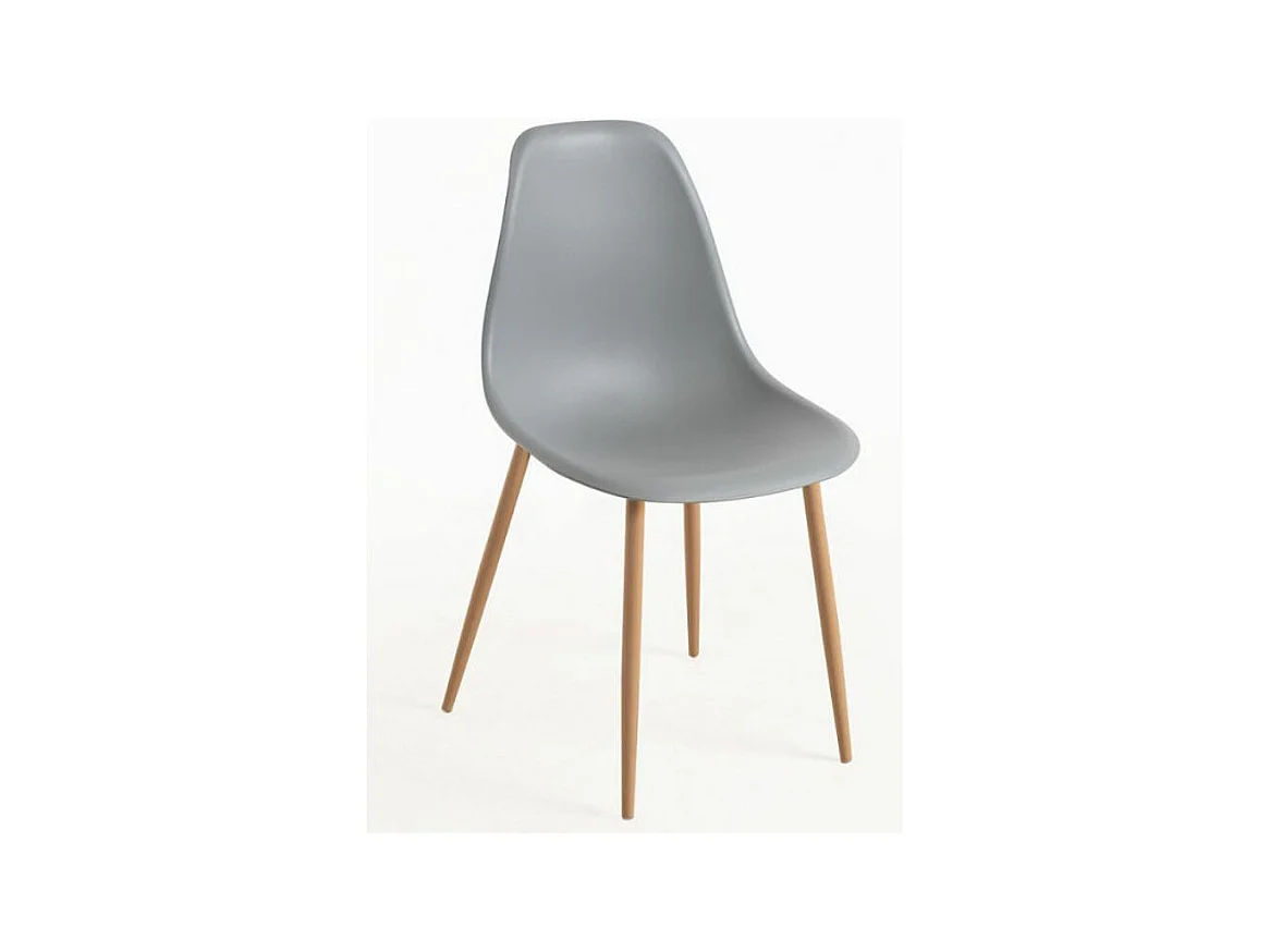 Chaise scandinave gris clair et naturel Kerry - Lot de 2