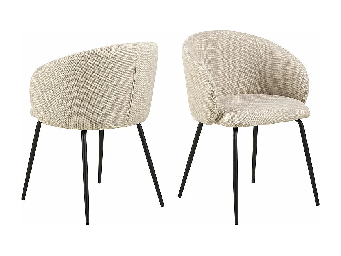 Eleanor chaise de salle à manger avec accoudoirs tissu beige.