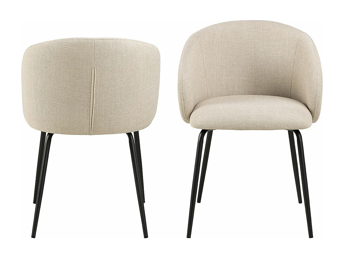 Eleanor chaise de salle à manger avec accoudoirs tissu beige.