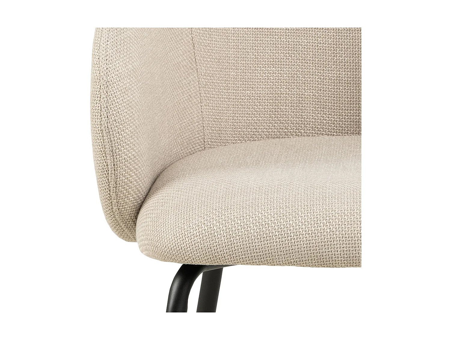 Eleanor chaise de salle à manger avec accoudoirs tissu beige.