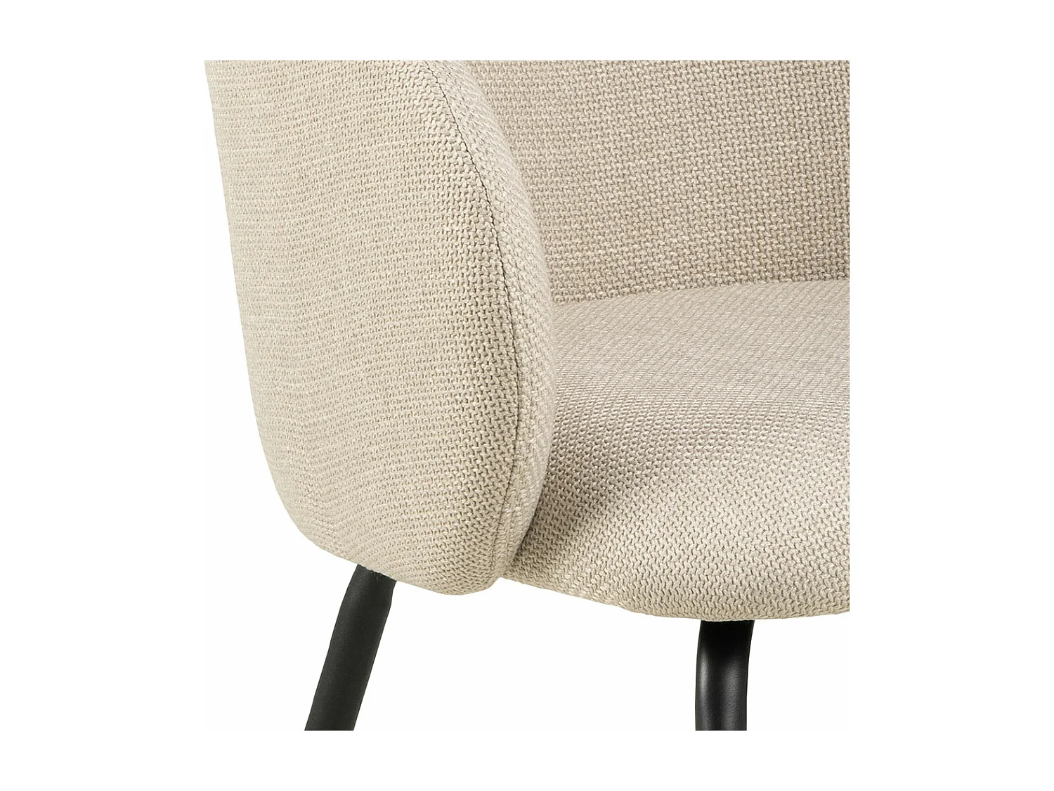 Eleanor chaise de salle à manger avec accoudoirs tissu beige.