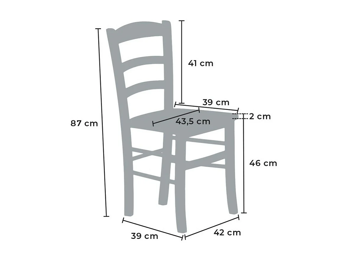 Chaise rustique traditionnel bois clair Kuza - Lot de 2
