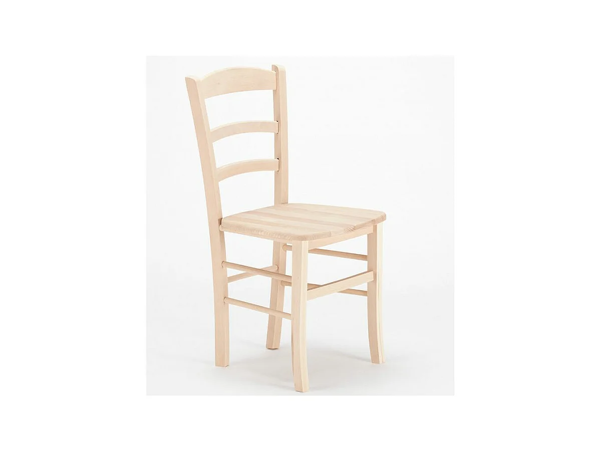 Chaise rustique traditionnel bois clair Kuza - Lot de 2