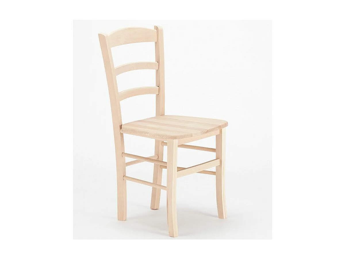 Chaise rustique traditionnel bois clair Kuza - Lot de 2