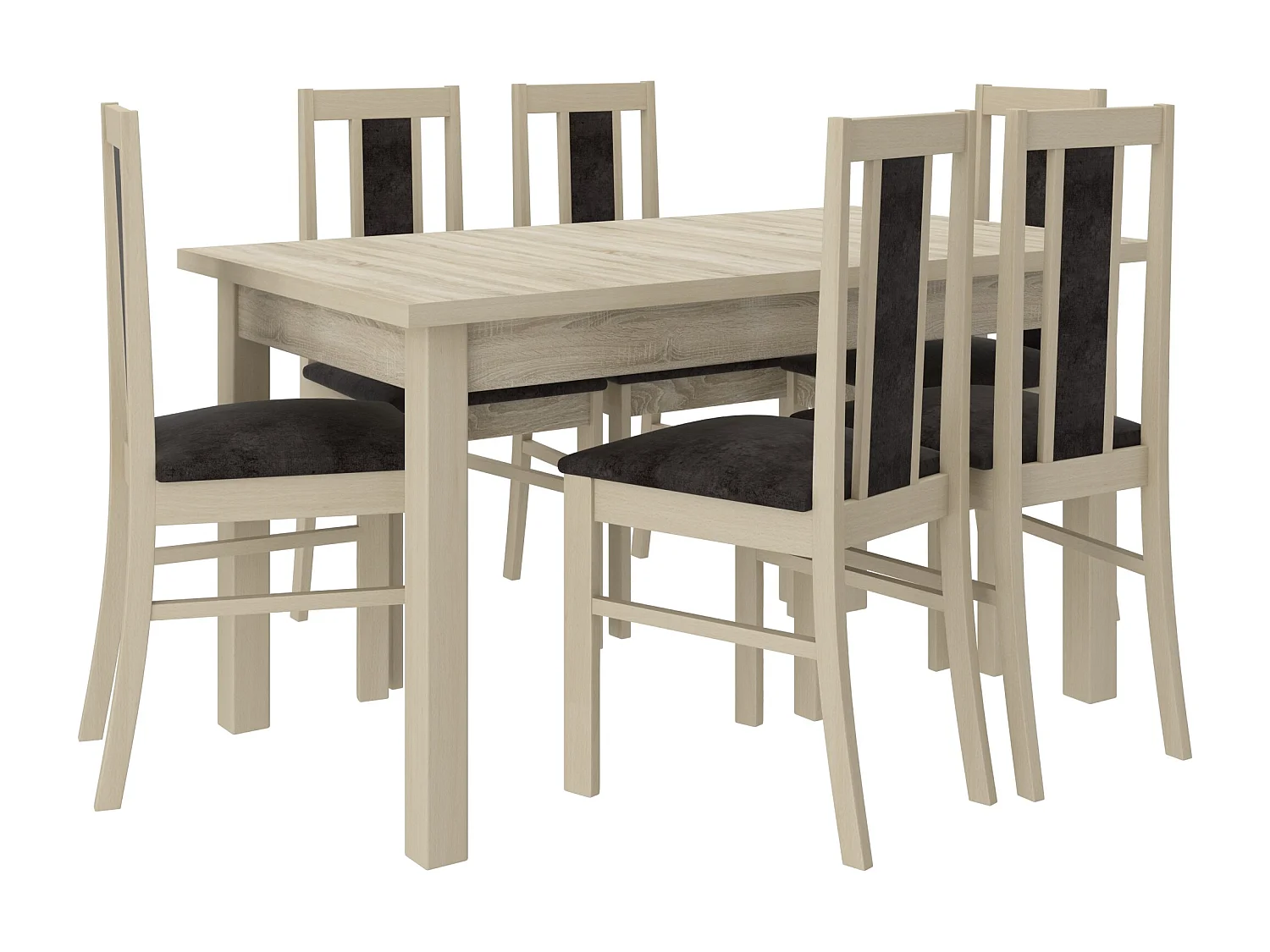 Chaise bois clair de sonoma et tissu Louiza-Tissu 27102