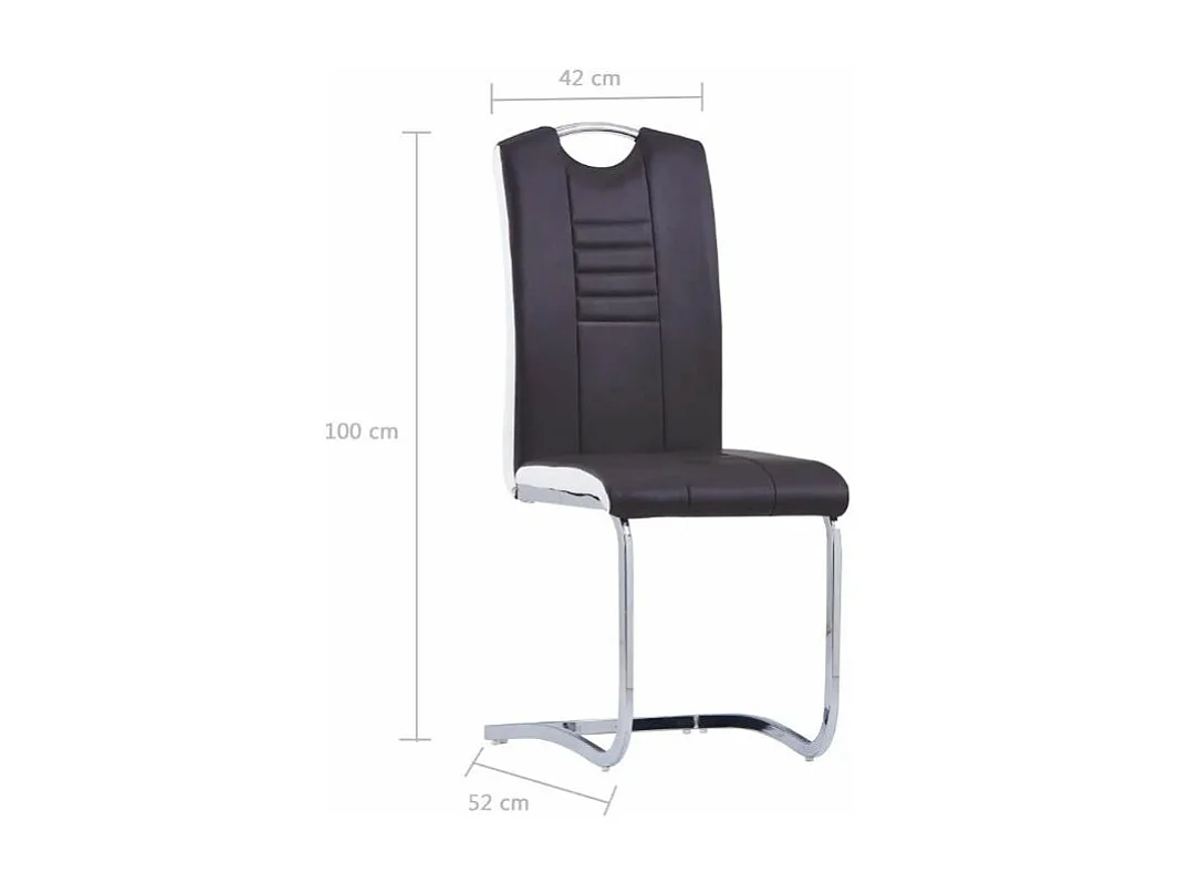 Eetkamerstoelen 4 st kunstleer bruin