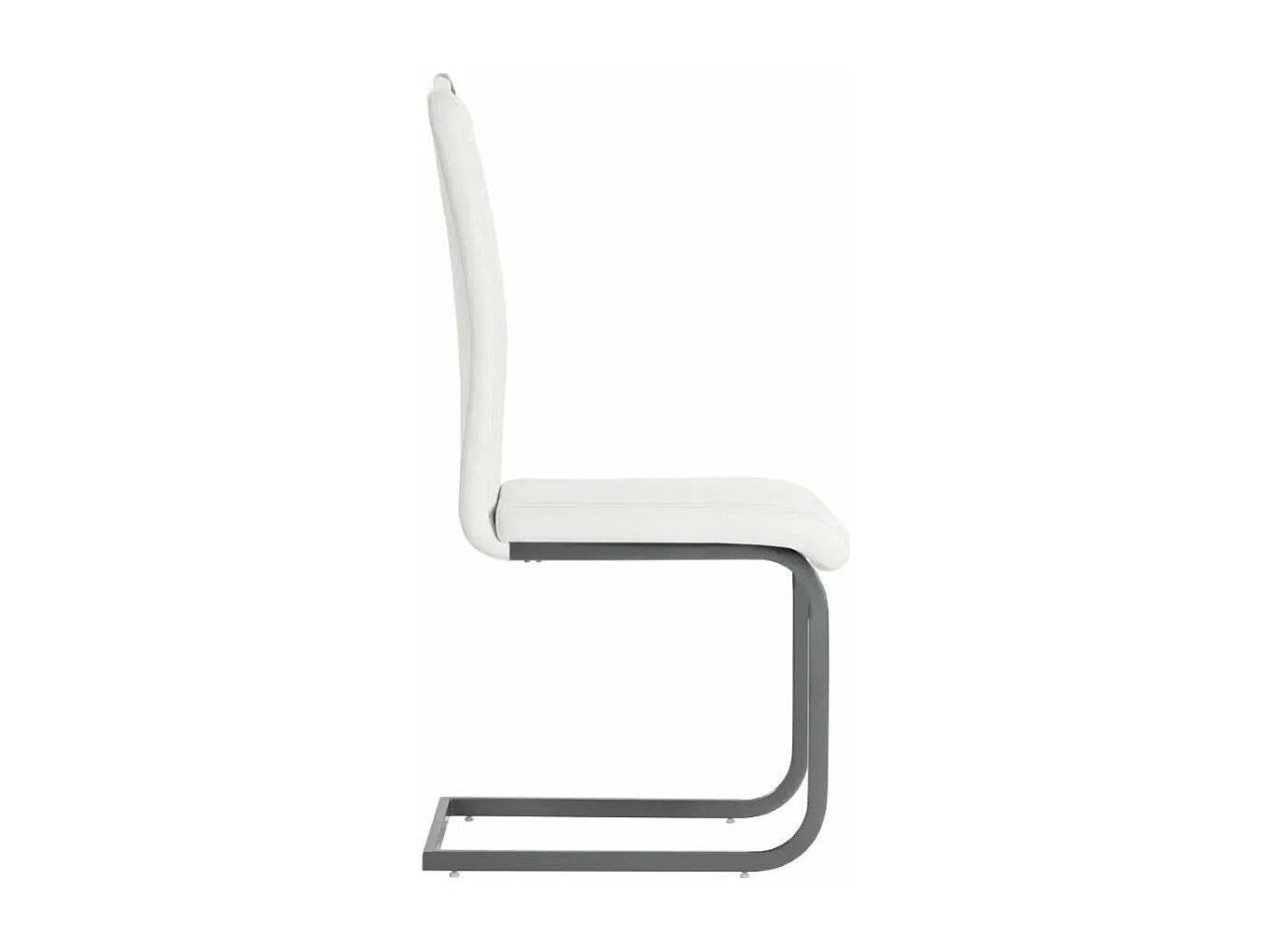 Chaise similicuir blanc et pieds métal chromé Mikarelane - Lot de 4