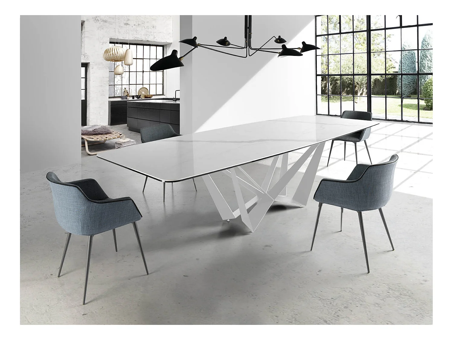 Chaise en tissu et pieds en acier Keva - Lot de 2-Couleur MIRAGE 01