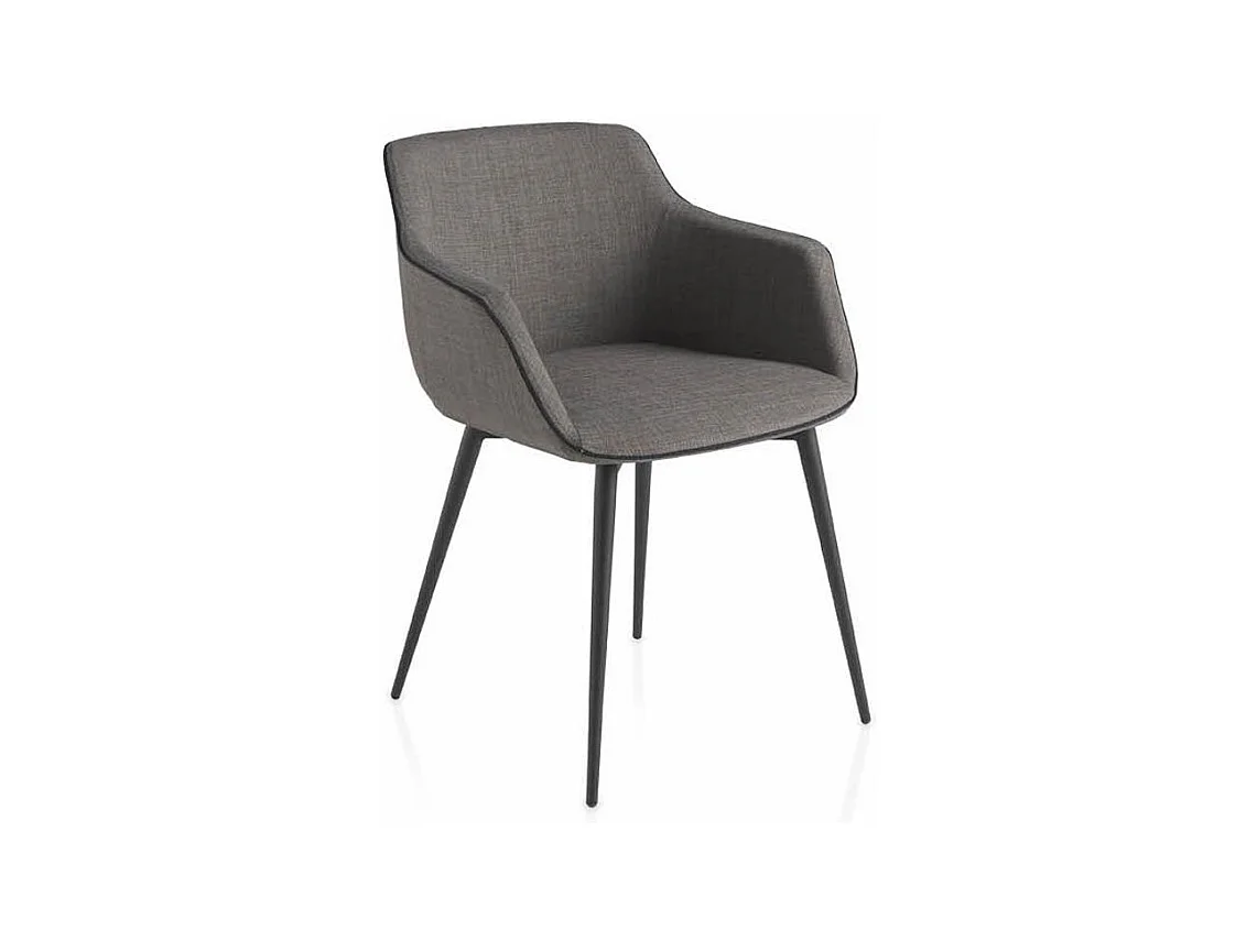 Chaise en tissu et pieds en acier Keva - Lot de 2-Couleur MIRAGE 01