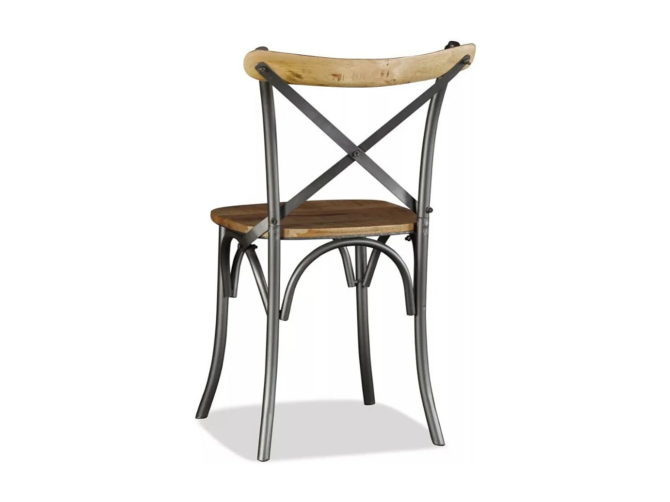 Chaise bois massif clair et métal Tiphen - Lot de 6