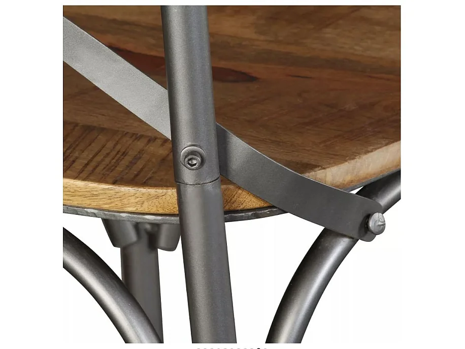 Chaise bois massif clair et métal Tiphen - Lot de 6