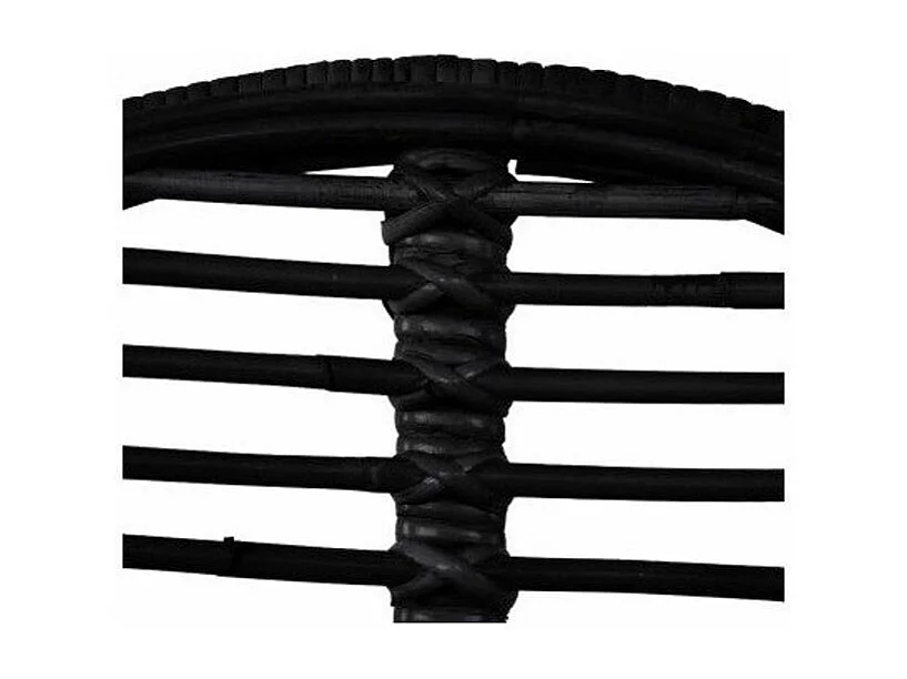 Chaise assise rotin noir et métal noir Noven - Lot de 2