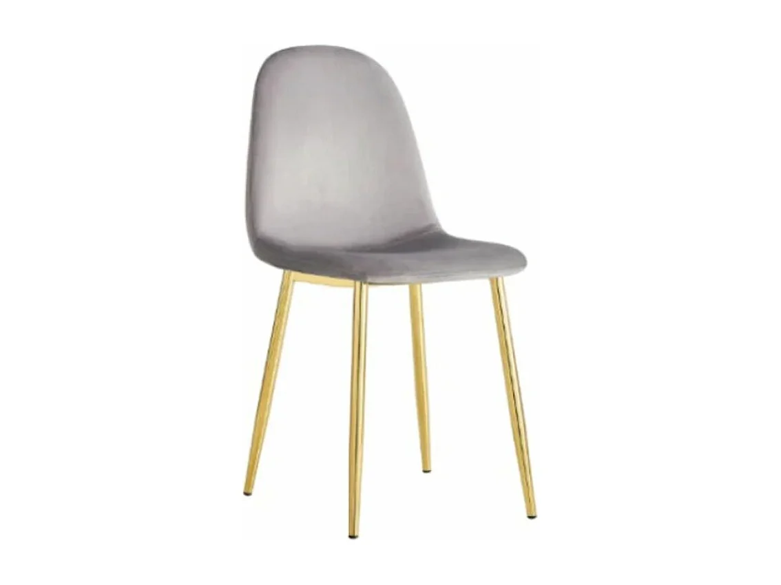 Lot de 6 chaises Ruka en velours avec pieds en acier doré - Élégance moderne-Couleur Jaune
