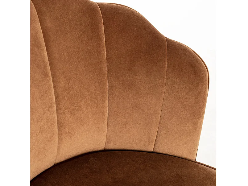 Chaise velours marron et bois naturel Lizaty - Lot de 2