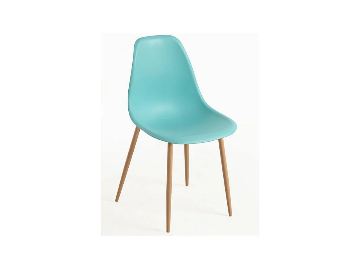 Chaise scandinave bleu aquarelle et naturel Kerry - Lot de 2
