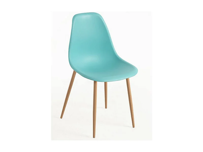 Chaise scandinave bleu aquarelle et naturel Kerry - Lot de 2