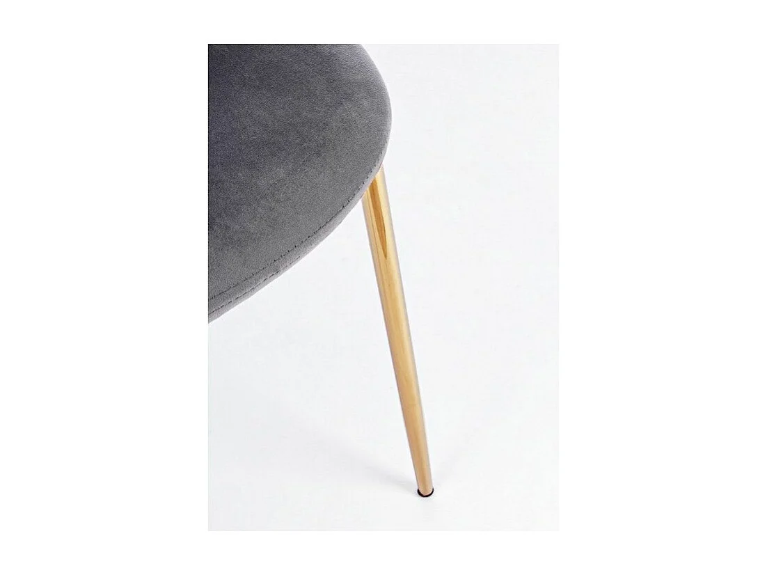 Lot de 4 chaises en velours Korry avec pieds dorés - Chic et moderne-Couleur Gris