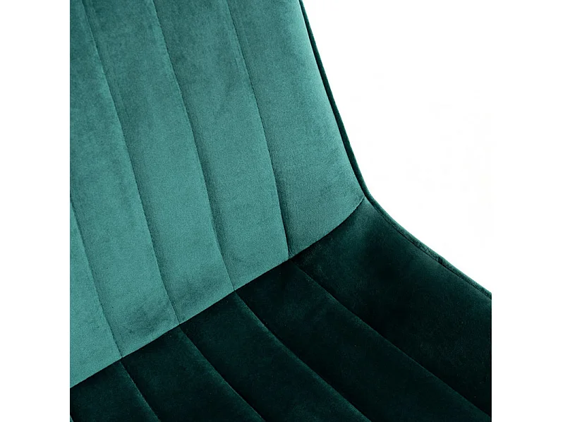 Chaise velours vert et acier noir Nalia - Lot de 2