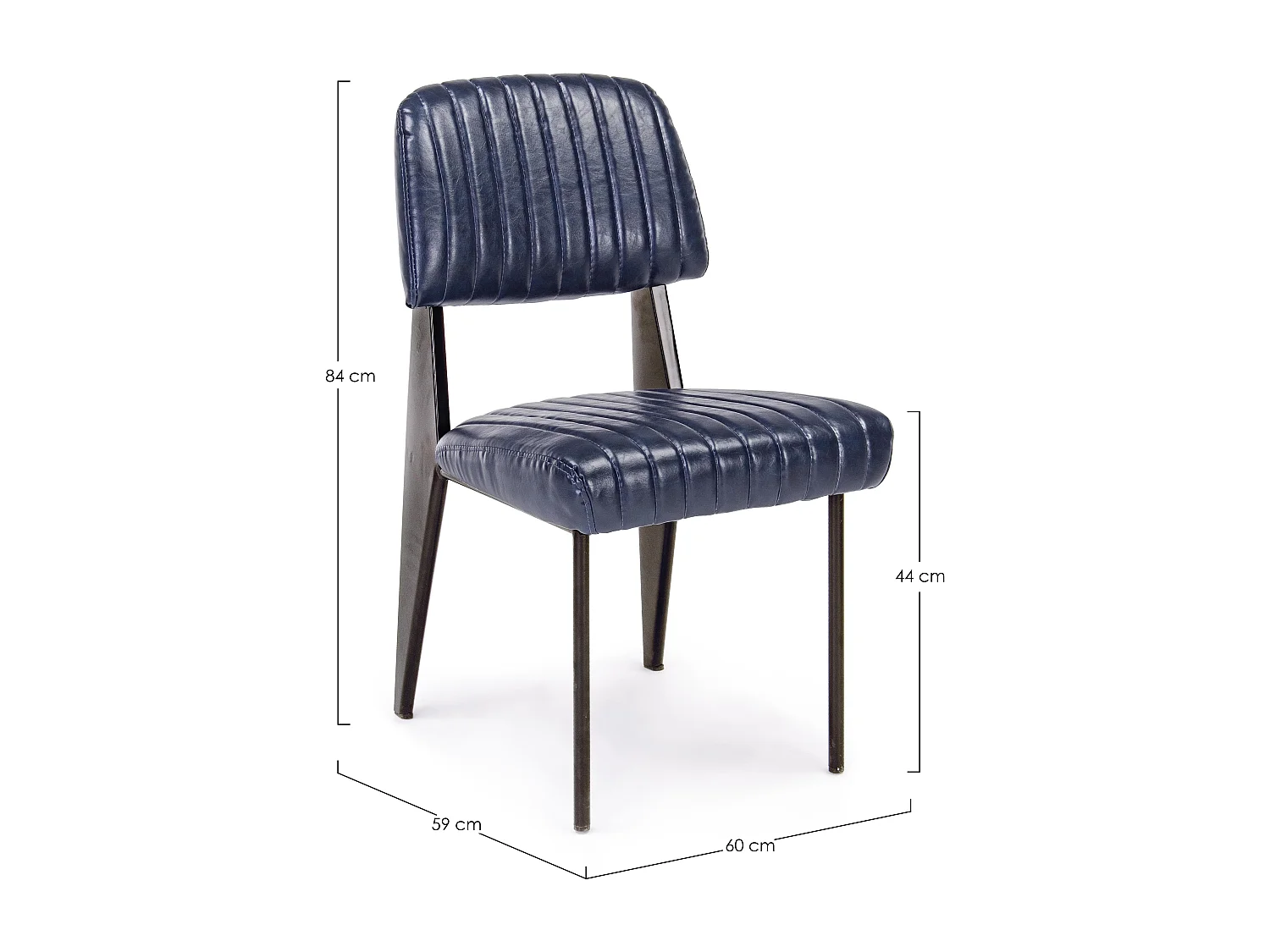 Lot de 2 chaises vintages Nelly – Confort et style rétro des années 50-Bleu foncé