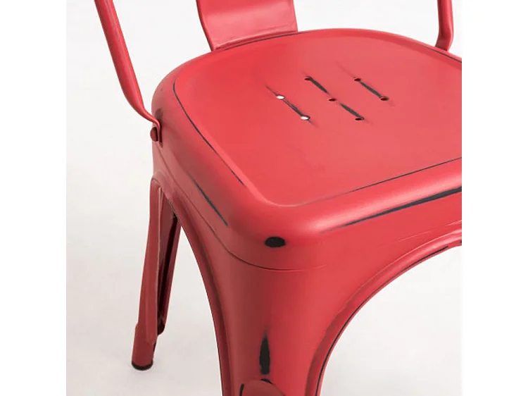 Silla industrial vintage de acero Kontoir-Color Rojo