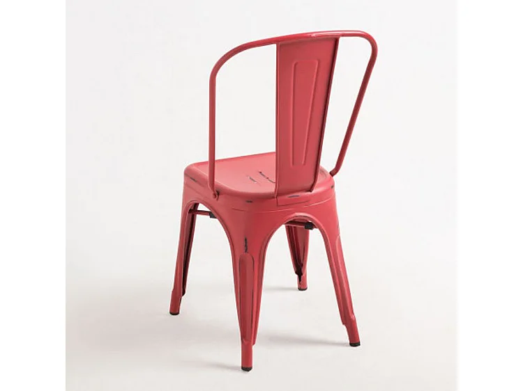 Silla industrial vintage de acero Kontoir-Color Rojo