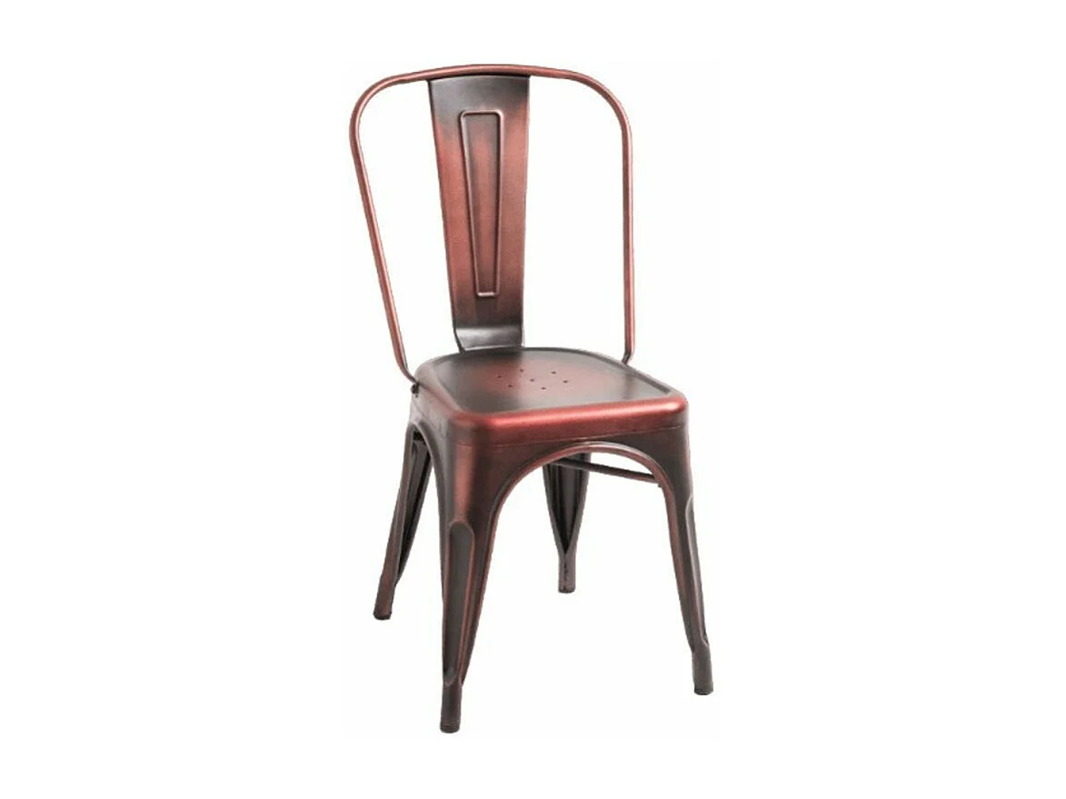 Silla industrial vintage de acero Kontoir-Color Rojo