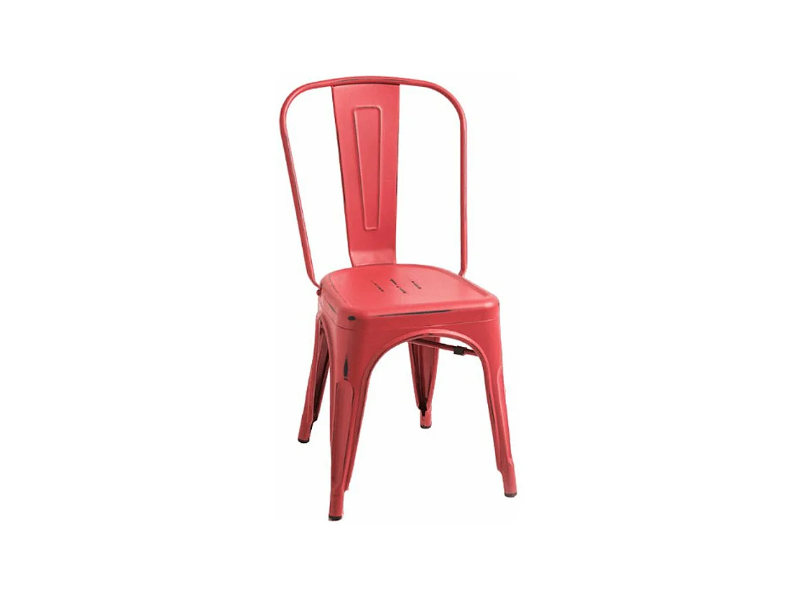 Chaise industrielle acier vintage Kontoir-Couleur Rouge