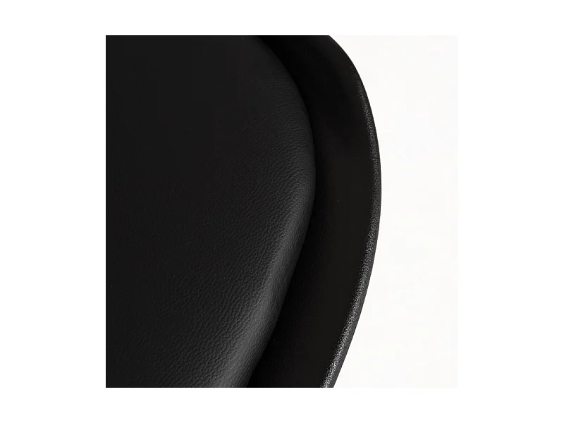 Chaise scandinave Kany - Confort en simili cuir et pieds en bois naturel-Couleur Noir