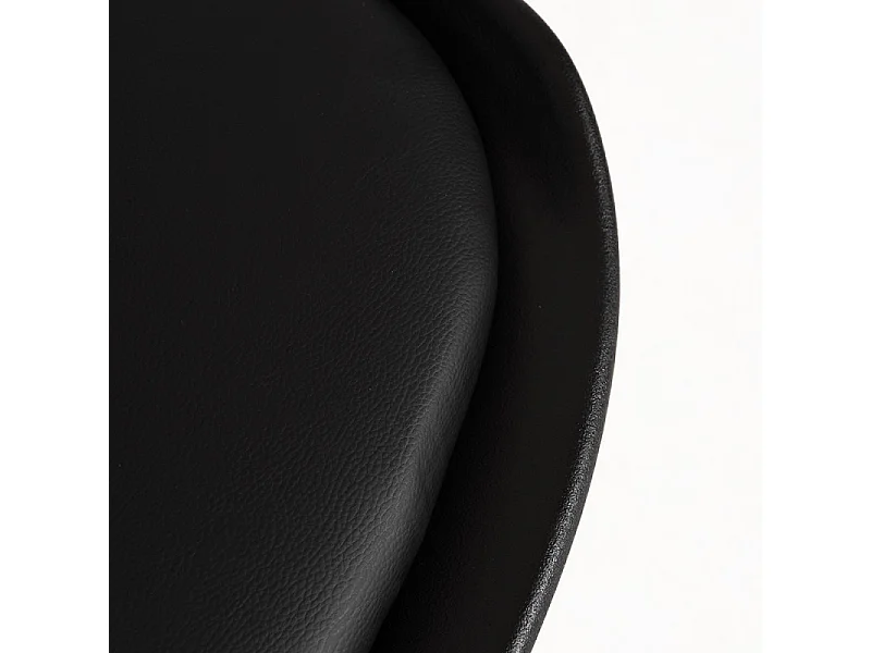 Chaise scandinave Kany - Confort en simili cuir et pieds en bois naturel-Couleur Noir