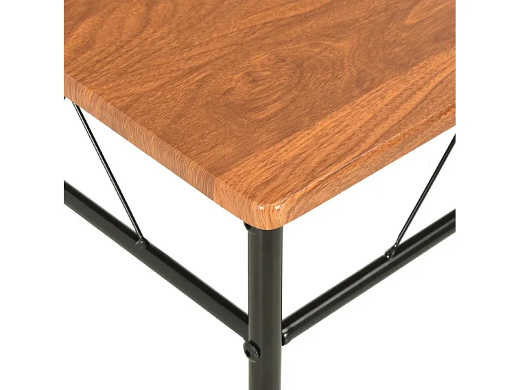 Chaise de salle à manger bois foncé et métal noir Wave - Lot de 2