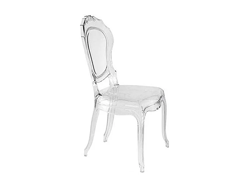Chaise inspiration Louis XV design transparent Modina - Lot de 2-Couleur Transparent