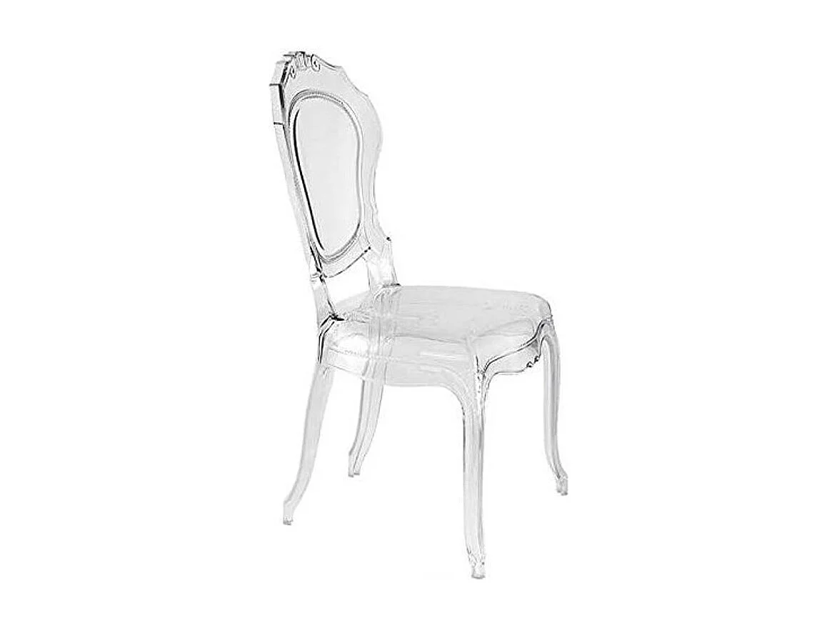 Chaise inspiration Louis XV design transparent Modina - Lot de 2-Couleur Transparent
