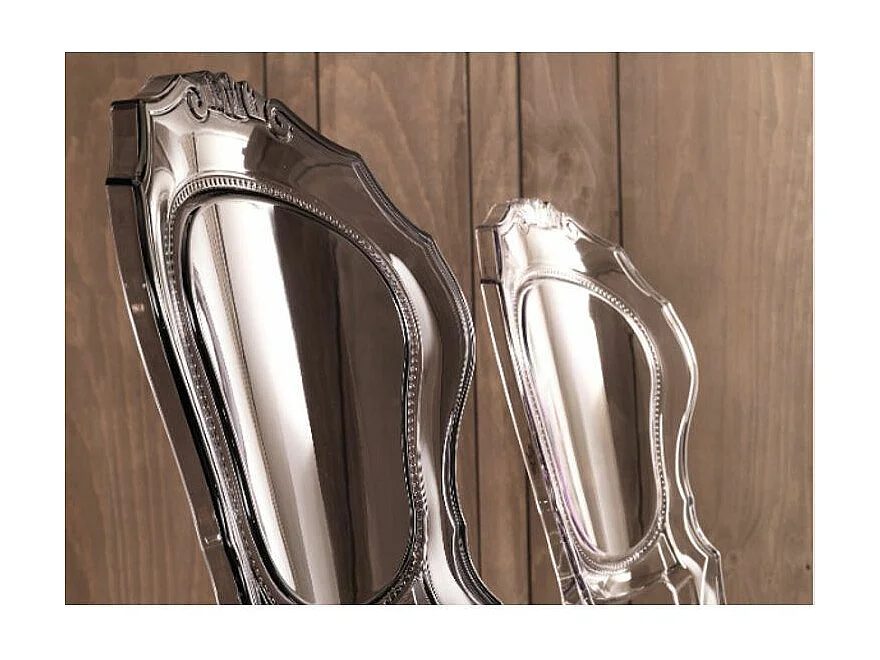 Chaise inspiration Louis XV design transparent Modina - Lot de 2-Couleur Transparent