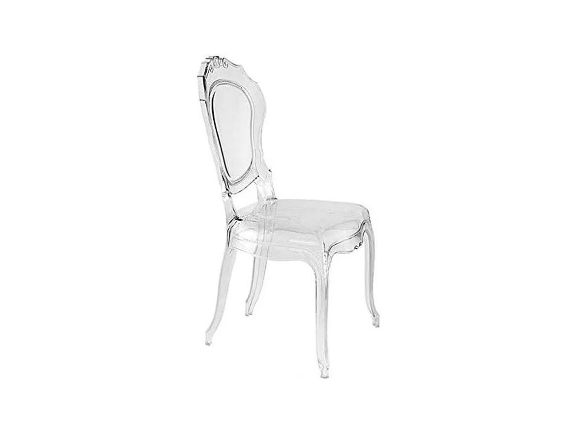 Chaise inspiration Louis XV design transparent Modina - Lot de 2-Couleur Transparent