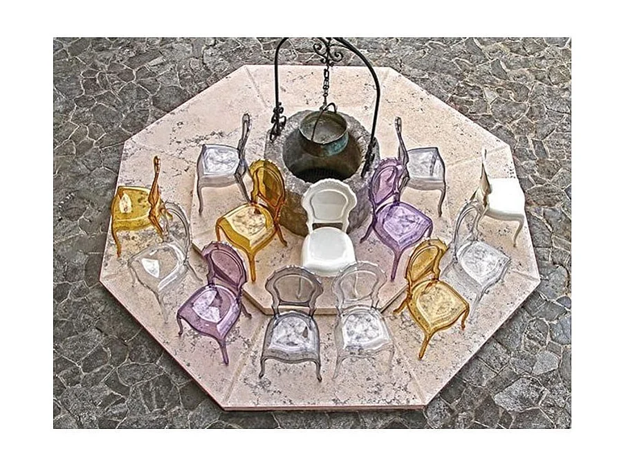 Louis XV geïnspireerde stoel transparant ontwerp Modina - Set van 2-Kleur Transparant