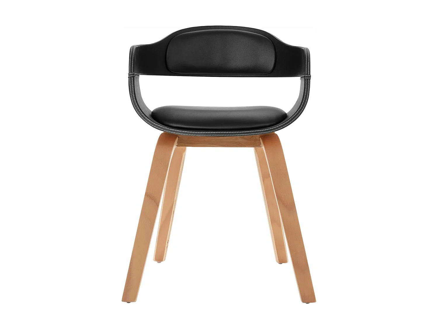 Chaises de salle à manger 2 pcs Noir Bois courbé et similicuir 3