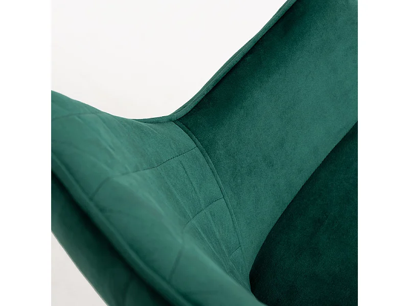 Silla Zonky de terciopelo verde oscuro con patas de metal negro - Lote de 2