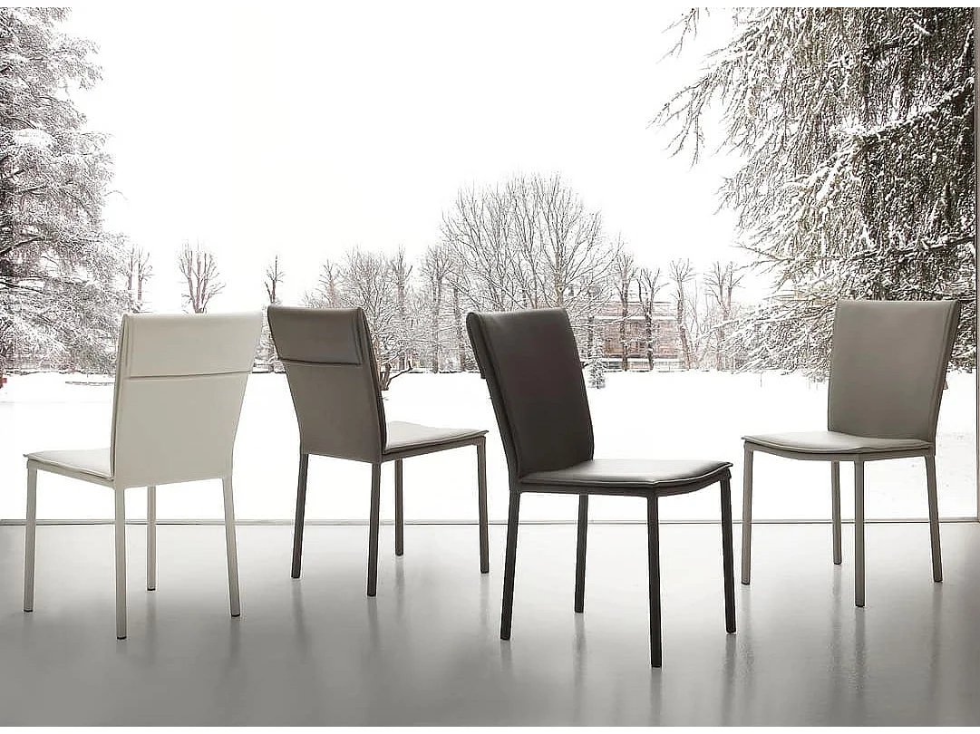 Jazon stoel van kunstleer - Set van 4-Kleur Licht beige