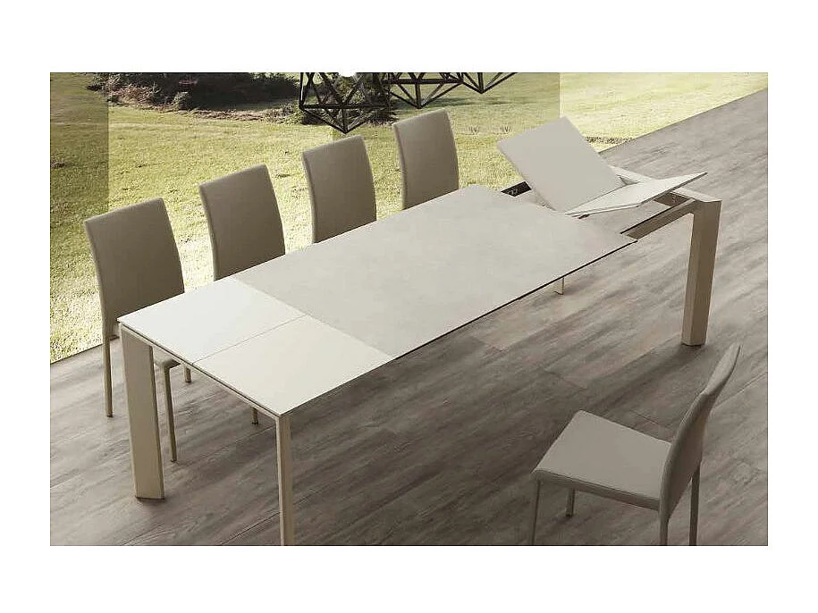 Jazon stoel van kunstleer - Set van 4-Kleur Licht beige