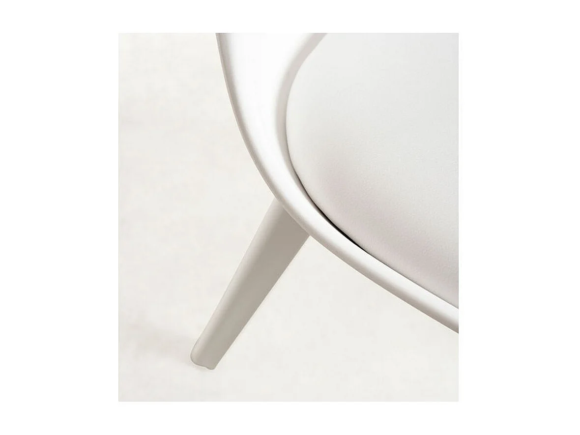 Chaise moderne polypropylène et coussin d'assise simili cuir blanc Arko - Lot de 2