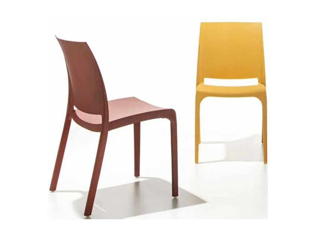 Chaise polypropylène Barko - Lot de 4-Couleur Blanc