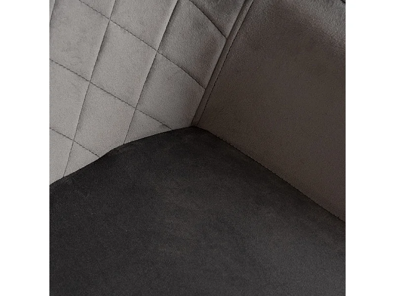 Chaise velours gris foncé et pieds métal noir Zonky - Lot de 2