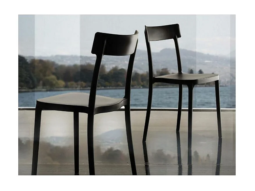 Chaise italienne empilable polypropylène Saray - Lot de 4-Couleur Marron clair