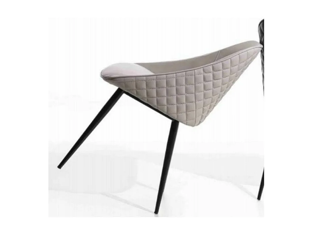 Chaise faux cuir et pieds métal Jacky - Lot de 2-Couleur Beige clair