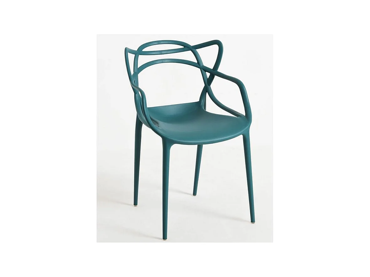 Chaise avec accoudoir Beliano premium - Intérieur et extérieur-Couleur Bleu canard