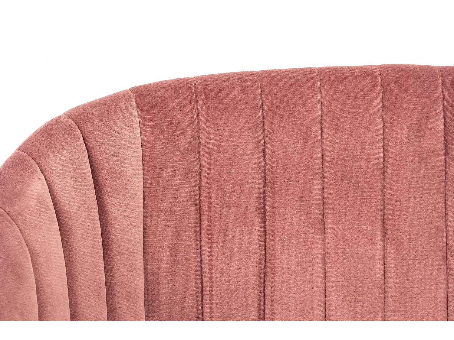 Lot de 2 chaises Quentin en velours rembourré - Confort moderne-Couleur Rose poudré